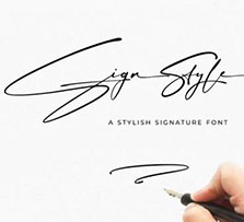 钢笔手写风格的英文签名字体：Sign Style Font